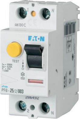 Diferencial Eaton PF6-25/2/003 — 2P 25A 30mA Tip AC