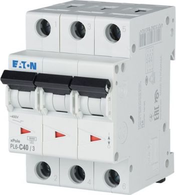 Automat Eaton PL6-C40/3 — 3P 40A Kurba C