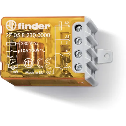 Rele 4 gjendje NO+NO 10A 230V comune (skatolar) – Finder FI27 05 8 230 0000
