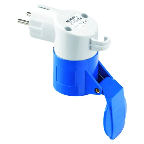 Adapter 16A šuko na 2P+T IP40, plavi – Gewiss