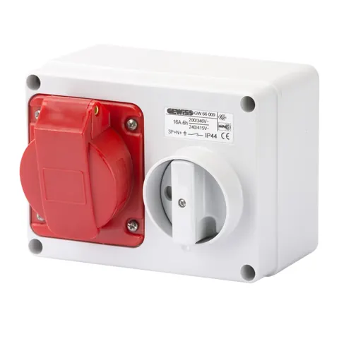 Prizë kuti H ndërbllokim IP44 16A 3P+T+N (e kuqe) – Gewiss GW66009