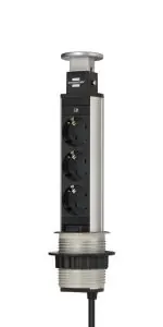 Torretë e lëvizshme 3 shuko 16A+2USB 2.1A e zezë – Brennenstuhl LC1396200013