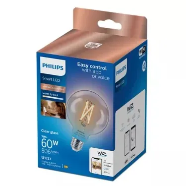 Llambë filament LED Smart G95 7W E27 2700-6500K – Philips