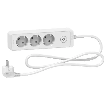 Zgjatues 3 shuko 16A (çelës, kordon 1.5m) e bardhë – Schneider SHST9431W