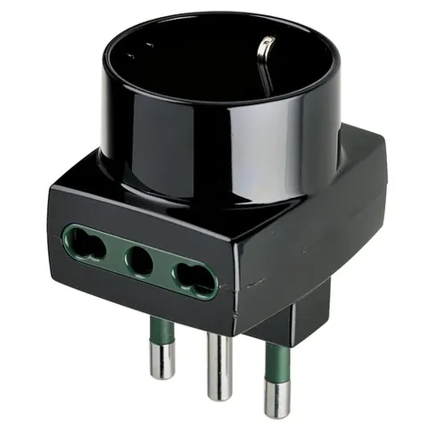 Adapter 16A bivalent na 2 bivalent+1 šuko, crni – Vimar