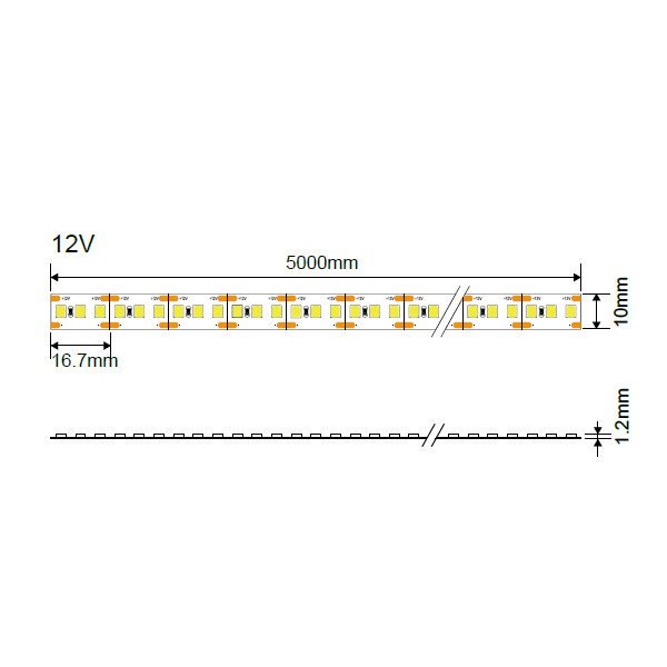 Shirit LED 2835 60SMD/m IP65 Waterproof (Ngjyra) - 3